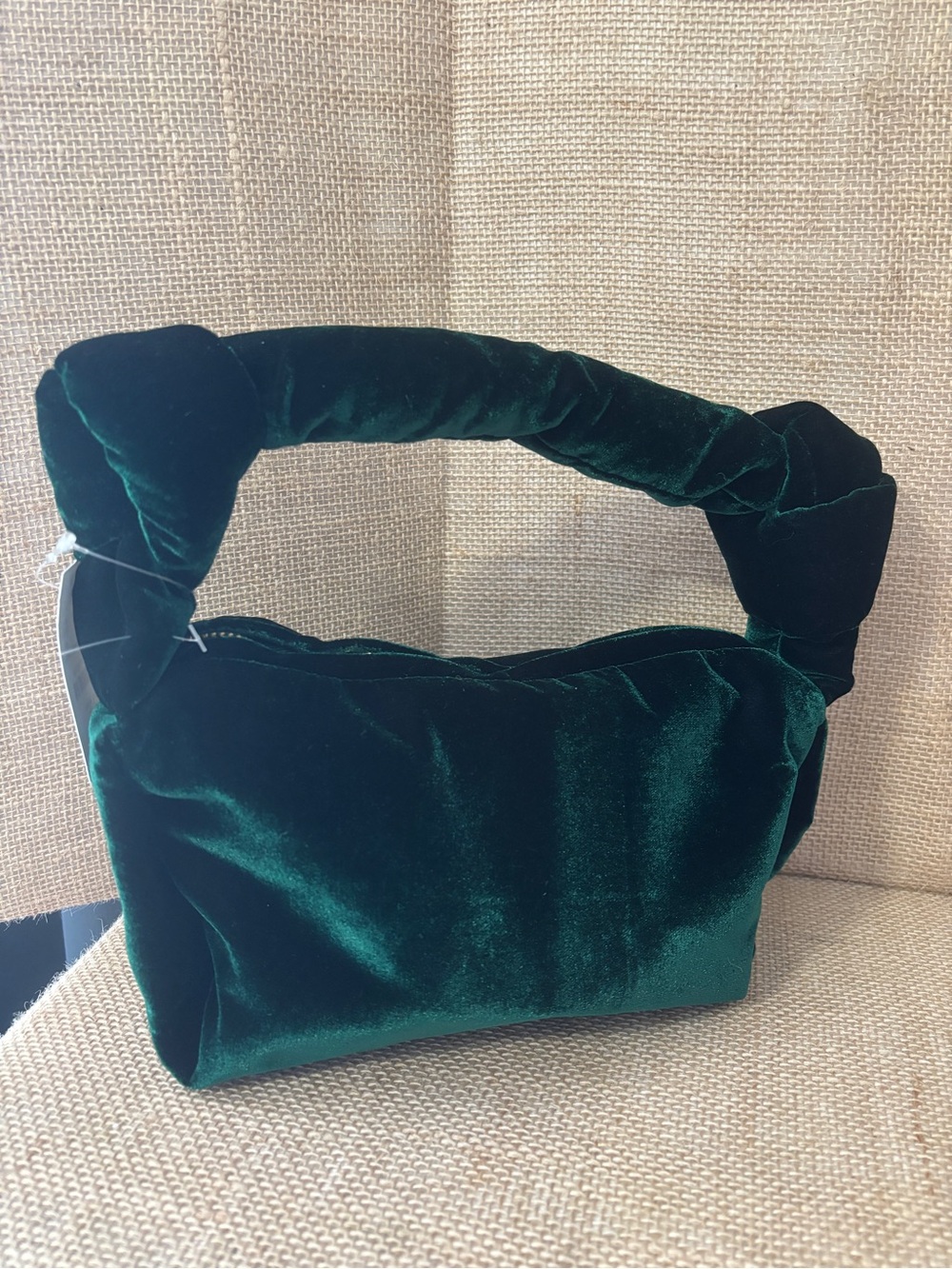J. Crew Green Velvet Top Handle Bag Gild Hardware NWT Style CF402